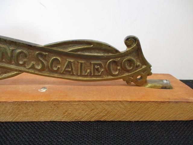 The Standard Computing Scale Co. Embossed Brass Cash Register Topper