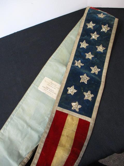 SPECIAL ITEM! 1908 Abram Hebner Parade Banner (Patriotic Order Sons of America)