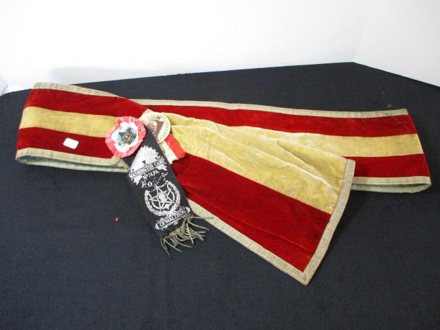 SPECIAL ITEM! 1908 Abram Hebner Parade Banner (Patriotic Order Sons of America)