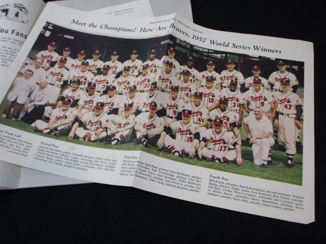 1957 Milwaukee Braves Vs. New York Yankees World Series Program