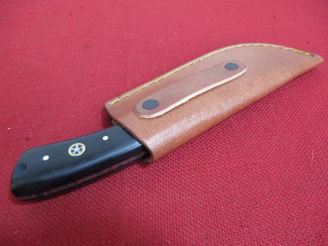 Hand Made Damascus Steel Knife w/ Sheath-9" Resin