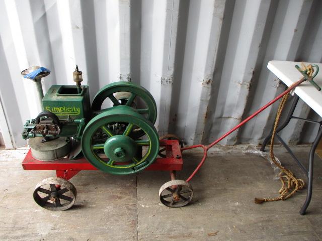 *SPECIAL ITEM* Antique Simplicity Hit-and-Miss Engine w/ Cart