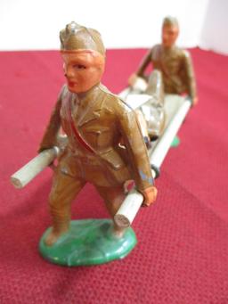Vintage Lead Soldiers Carrying Wounded