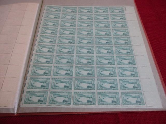 Full Uncut Sheets of 3 cent Stamps- 23 Total Pages