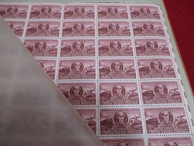 Full Uncut Sheets of 3 cent Stamps- 23 Total Pages