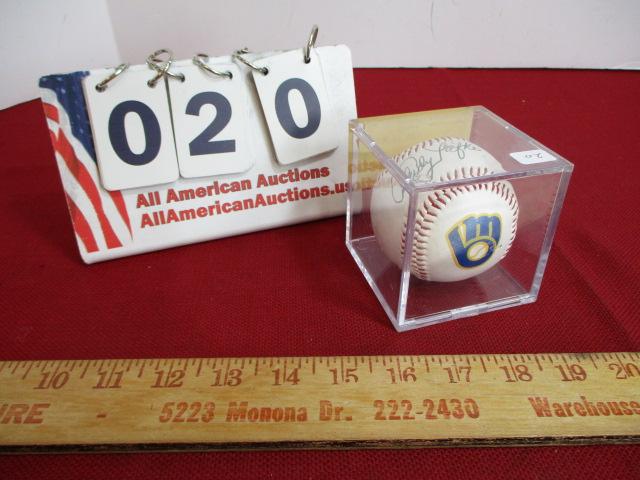 1989 "Andy Pafko" Autographed Brewers Official Major League Baseball