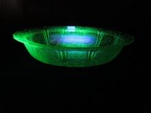 Uranium Glass Oval Serving Bowl