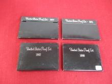 United States Quarter Uncirculated Proof Sets-Lot of 4 (1973/1977/1980/1982)