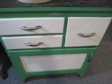 Green/White Kitchen Cabinet