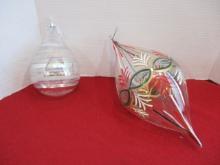 Pair of Glass Tear Drop Large Scale Ornaments