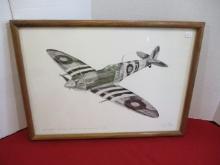 Artist Signed & Numbered "Spitfire" Artwork Framed