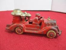 Hubley Original Cast Iron Rubber Wheel Fire Truck Toy