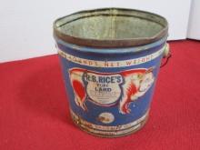 R.B Rice Pure Lard Advertising Tin