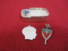 Sterling Silver Trinket Box with Sterling Pendants