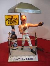 *Special Item-Pabst Blue Ribbon Cast Metal Boxer in Ring Advertising Table Lamp