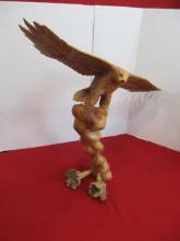 Hand Carved Wooden Eagle (from One Piece of Wood)
