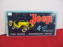 Jeep 4 Wheel Drive Vehicles Porcelain Advertising Sign