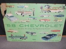 1958 Chevrolet Lineup of Cars Original Advertising Piece