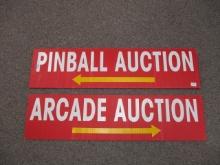 Pair of Corrugated Plastic Auction Signs