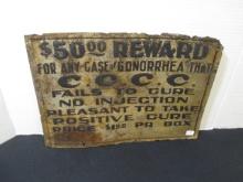 Gonorrhea $50 Reward Tin Tacker Sign