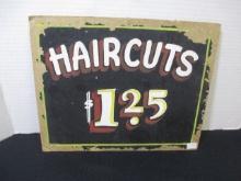 Early $1.25 Haircut Sign