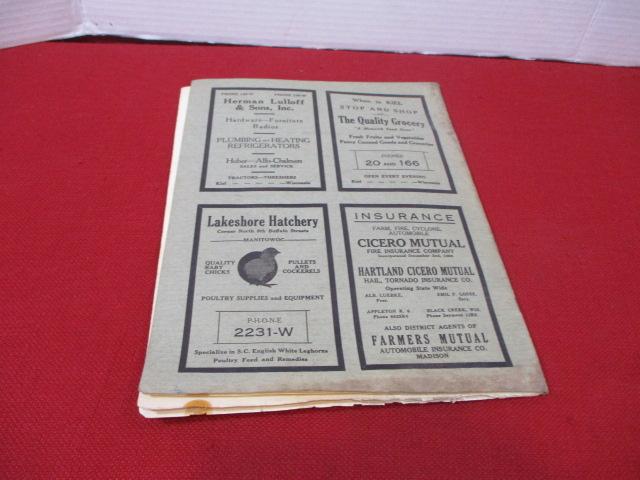 1933 Calumet County Farm Directory w/ Original Map