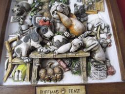 Picturesque "Ruffians Feast" 3D Wall Plaque