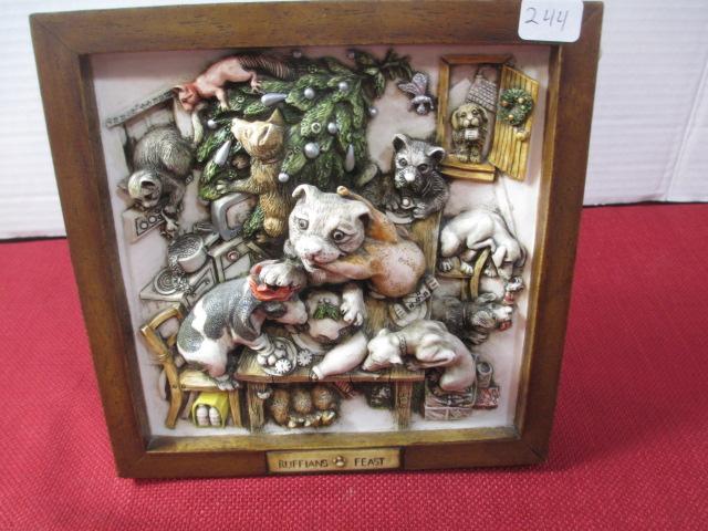 Picturesque "Ruffians Feast" 3D Wall Plaque