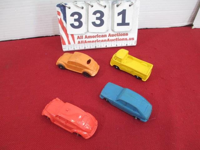 1950's-60's Tomte Plastic German Made Toy Cars-Lot of 4