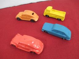 1950's-60's Tomte Plastic German Made Toy Cars-Lot of 4