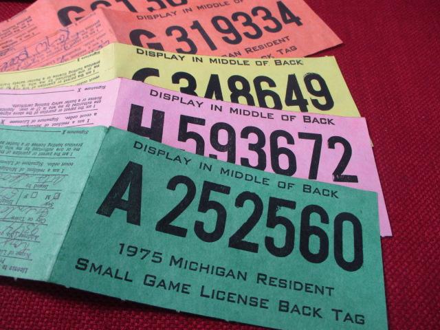 Vintage Michigan Deer Hunting Back Tags