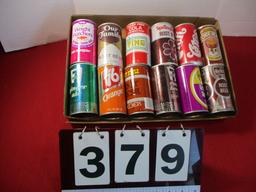 Mixed Advertising Soda/Pop Flat Top Cans-Lot of 12