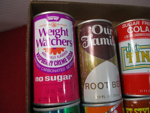 Mixed Advertising Soda/Pop Flat Top Cans-Lot of 12