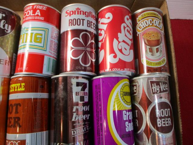 Mixed Advertising Soda/Pop Flat Top Cans-Lot of 12