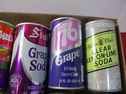 Mixed Advertising Soda/Pop Flat Top Cans-Lot of 12