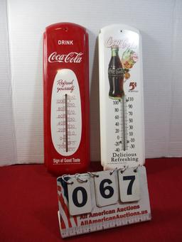 Pair of Coca-Cola Advertising Thermometers-A