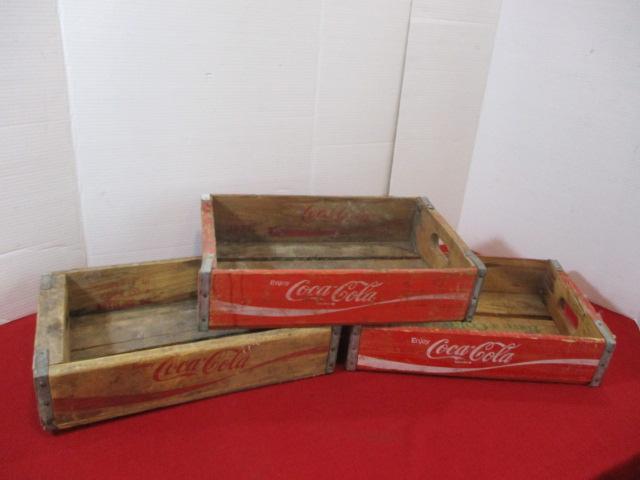 Wooden Coca-Cola Advertising Crates-Lot of 3