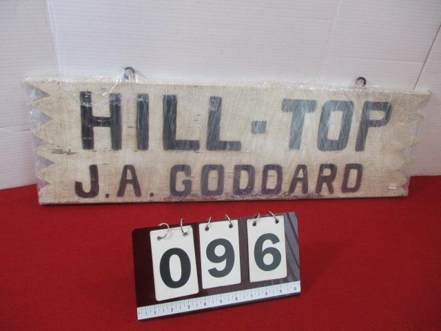 Early Hand Painted Hilltop Motel J.A. Goddard Proprietor