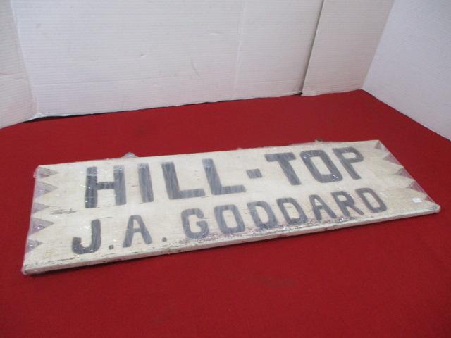 Early Hand Painted Hilltop Motel J.A. Goddard Proprietor