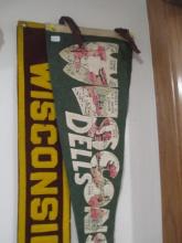 Pair of Early Wisconsin Dells Felt Pennants