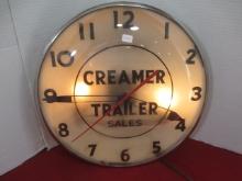 Creamer Trailer Sales Advertising Lightup Clock