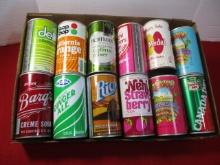 Mixed Advertising Soda/Pop Flat Top Cans-Lot of 12