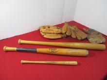 Mixed Vintage Baseball Equipment