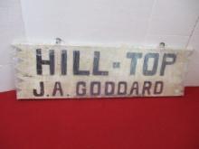 Early Hand Painted Hilltop Motel J.A. Goddard Proprietor