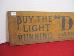 Early Hand Painted "Domestic" Sewing Machines Advertising Sign