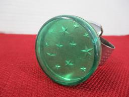 Green Metallic Vintage Stars Steering Wheel Knob