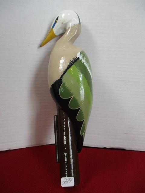 Central Waters Mud Puppy Great Blue Heron Advertising Tapper Handle