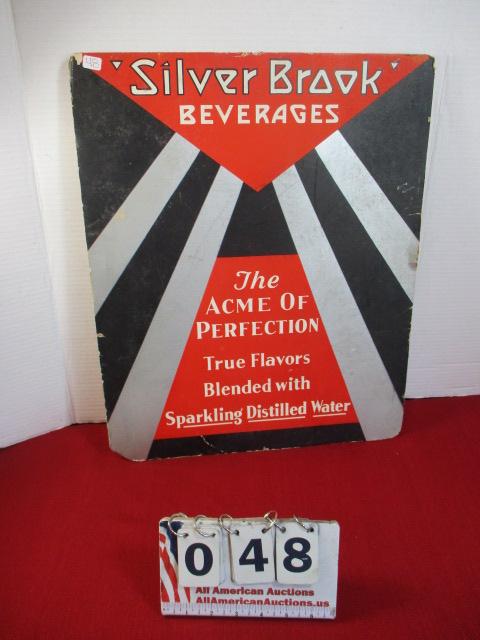 Silver Brook Beverages Original Cardstock Advertising Easel Back Display