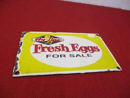 "Hy Line Fresh Eggs" Porcelain Advertising Sign