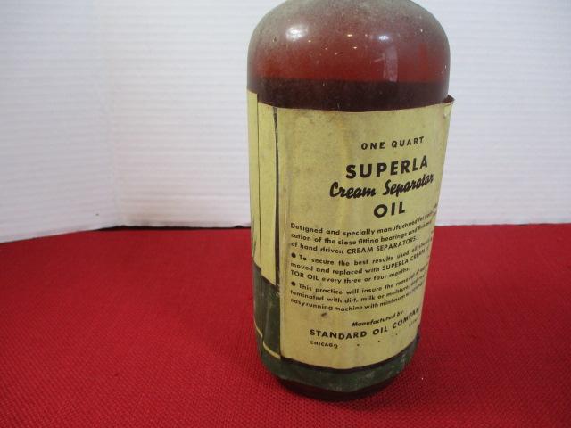 Superla Cream Separator Oil Advertising Paper Label Bottle